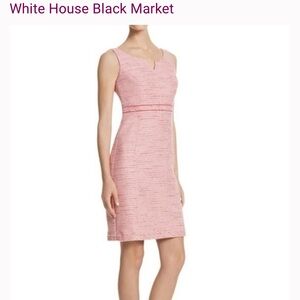White House black market coral tweed shift dress